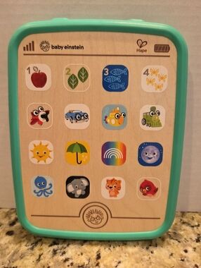 Hape Baby Einstein Magic Touch Curiosity Tablet Wooden Musical Toy Multilingual